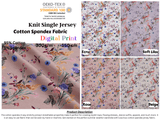Knit Cotton Spandex Jersey Wild Flowers Digital Print Fabric - 5037 - G.k Fashion Fabrics
