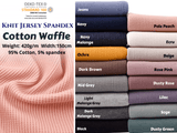 Knit cotton spandex Waffle jersey / cotton spandex waffle jersey fabric / 95/cotton 5/spandex Oeko - Tex cotton fabric Sewing project - G.k Fashion Fabrics