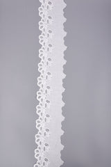 Leaf Vine Cotton Eyelet Trim – Single Scalloped Edge – 17 - G.k Fashion Fabrics