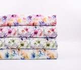 Linen Bamboo Natural Fabric Fields of Celendia Pattern - 5484 - G.k Fashion Fabrics