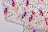 Linen Bamboo Natural Fabric Pastel Poppies Pattern - 5488 - G.k Fashion Fabrics