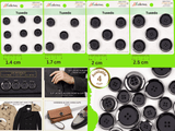 Matte Black Buttons with Gloss Metal Rim - 48 - G.k Fashion Fabrics