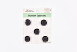 Matte Black Buttons with Gloss Metal Rim - 48 - G.k Fashion Fabrics