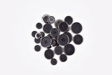 Matte Black Tailoring Buttons with Metallic Rim - 46 - G.k Fashion Fabrics