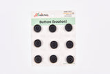 Matte Black Tailoring Buttons with Metallic Rim - 46 - G.k Fashion Fabrics