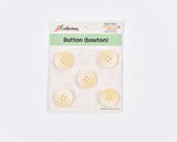 Matte Wood-Style Resin 4-Hole Buttons- 18 - G.k Fashion Fabrics
