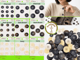 Matte Wood-Style Resin 4-Hole Buttons- 18 - G.k Fashion Fabrics