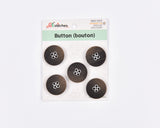 Matte Wood-Style Resin 4-Hole Buttons- 18 - G.k Fashion Fabrics