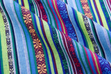 Mexican Ethnic Fabric, Traditional Fabric, Cambaya Fabric. Authentic Mexican Fabric, Tela Mexicana,Boho Striped Fabric - G.k Fashion Fabrics