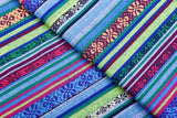 Mexican Ethnic Fabric, Traditional Fabric, Cambaya Fabric. Authentic Mexican Fabric, Tela Mexicana,Boho Striped Fabric - G.k Fashion Fabrics