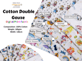 Natural Double Gauze Muslin Digital Kids Children Print Fabric - G.k Fashion Fabrics