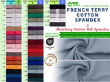 New Cotton Spandex French Terry + Matching Rib Fabric (Sold Separately) - G.k Fashion Fabrics