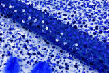 Nylon Mesh Hand Work Feather & Sequins Embroidery Fabric, Bridal Wear - G.k Fashion Fabrics