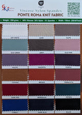Ponte Roma Knit Fabric Viscose Nylon Spandex Stretch Fabric - 6657 - G.k Fashion Fabrics