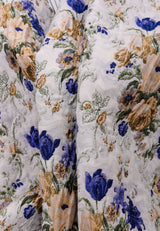 Silk Blend Floral Imperial Cloqué Textured Reversible Jacquard Couture Fabric - G.k Fashion Fabrics