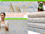 Silk Blend Twilight Heirloom Rose Garden Brocade Jacquard Floral Textured Couture Fabric - G.k Fashion Fabrics