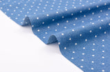 Small Polka Dot Print - Washed Cotton Denim Chambray Fabric-20995 - G.k Fashion Fabrics