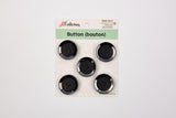 Smoky Onyx Rim Buttons - 31 - G.k Fashion Fabrics