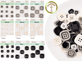 Square Two-Tone Buttons – Classic 4-Hole Sewing Buttons - 25 - G.k Fashion Fabrics