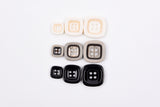 Square Two-Tone Buttons – Classic 4-Hole Sewing Buttons - 25 - G.k Fashion Fabrics