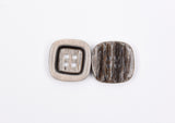 Square Two-Tone Buttons – Classic 4-Hole Sewing Buttons - 25 - G.k Fashion Fabrics