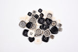 Square Two-Tone Buttons – Classic 4-Hole Sewing Buttons - 25 - G.k Fashion Fabrics
