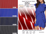 Stripes Chiffon Printed Fabric - G.k Fashion Fabrics