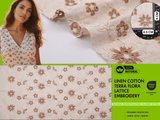 Terra Flora Linen Cotton Embroidered Fabric – Artisan Floral Embroidery Natural Fabric - G.k Fashion Fabrics