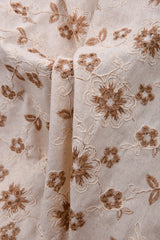 Terra Flora Linen Cotton Embroidered Fabric – Artisan Floral Embroidery Natural Fabric - G.k Fashion Fabrics