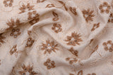 Terra Flora Linen Cotton Embroidered Fabric – Artisan Floral Embroidery Natural Fabric - G.k Fashion Fabrics