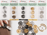 Textured Metal Shank Buttons - 1 - G.k Fashion Fabrics