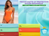 Tricot Matte UV Protective Nylon Swimwear / Sports Stretch Fabric - G.k Fashion Fabrics