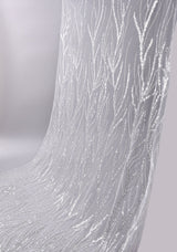 White Bridal Tulle Handwork Embroidery Fabric -GK-6606/22 - G.k Fashion Fabrics