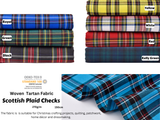 Woven Tartan Scottish Plaid Checks Fabric - G.k Fashion Fabrics