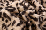 100% Boiled Wool Jacquard Leopard Print Fabric / Premium Designer Made - G.k Fashion Fabrics fabric
