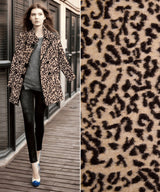 100% Boiled Wool Jacquard Leopard Print Fabric / Premium Designer Made - G.k Fashion Fabrics fabric