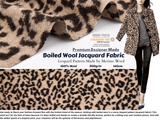100% Boiled Wool Jacquard Leopard Print Fabric / Premium Designer Made - G.k Fashion Fabrics fabric