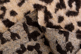 100% Boiled Wool Jacquard Leopard Print Fabric / Premium Designer Made - G.k Fashion Fabrics fabric
