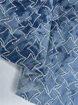 100% Cotton Denim Tie Dye with Sequin Fabrics - G.k Fashion Fabrics denim