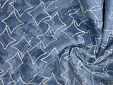 100% Cotton Denim Tie Dye with Sequin Fabrics - G.k Fashion Fabrics denim