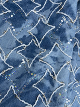 100% Cotton Denim Tie Dye with Sequin Fabrics - G.k Fashion Fabrics denim