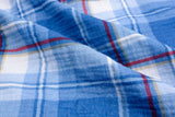 100% Cotton Double Gauze Classic Denim Plaid Print Fabric - G.k Fashion Fabrics double gauze