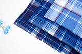 100% Cotton Double Gauze Classic Denim Plaid Print Fabric - G.k Fashion Fabrics double gauze