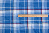 100% Cotton Double Gauze Classic Denim Plaid Print Fabric - G.k Fashion Fabrics double gauze