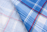 100% Cotton Double Gauze Classic Denim Plaid Print Fabric - G.k Fashion Fabrics double gauze