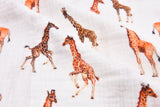 100% Cotton Double Gauze /Muslin Digital Prints Fabric -6450 - G.k Fashion Fabrics Giraffe - Ecru - G851 / Price per Half Yard