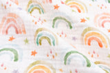100% Cotton Double Gauze /Muslin Digital Prints Fabric -6450 - G.k Fashion Fabrics Watercolor Rainbows - G651 / Price per Half Yard