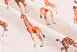 100% Cotton Double Gauze /Muslin Digital Prints Fabric -6450 - G.k Fashion Fabrics Giraffe - Sand - G951 / Price per Half Yard