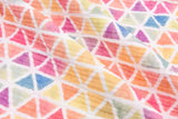 100% Cotton Double Gauze /Muslin Digital Prints Fabric -6450 - G.k Fashion Fabrics Watercolor Triangles - G551 / Price per Half Yard