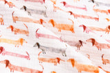 100% Cotton Double Gauze /Muslin Digital Prints Fabric -6450 - G.k Fashion Fabrics Dachshund - G151 / Price per Half Yard
